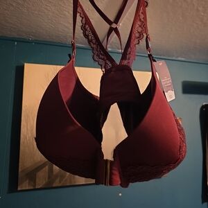 Cacique Deep Red Lace Bra